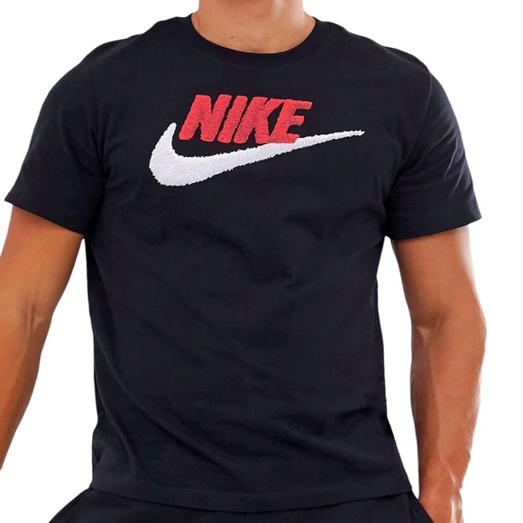 Nike Other - Nike T-Shirt Adult XL Extra Large Black Red Swoosh Spell Out Outdoor Casual Mens